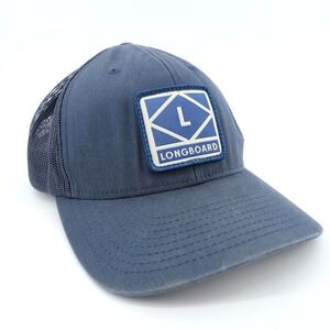 Longboard Trucker Hat Navy Blue Mesh Back Snapback Adjustable Cap
